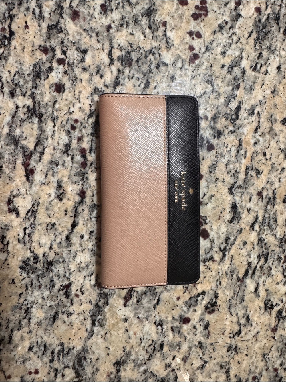 kate spade Two-Tone Blush and Black Zip Wallet